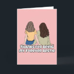 For Her Fun Forever Bestie Friend Birthday Card<br><div class="desc">Fun female bestie friend birthday card. Perfect for a friend. Exclusive design to the Green Elephant Cards brand.</div>