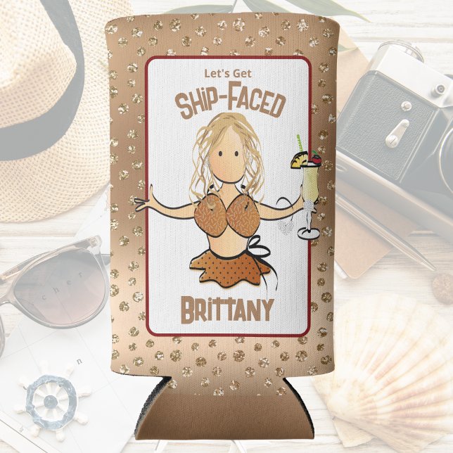For Her Funny Cruise Beach Girly Vacation Drink Seltzer Can Cooler (Creator Uploaded)