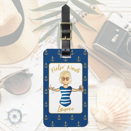 For Her Funny Cute Nautical Cruise Vacation Luggage Tag