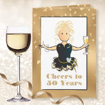 For Her Funny Sassy Glamorous 50th Birthday Card<br><div class="desc">Celebrate that special someone's 50th (or any age)  birthday with a champagne toast!  This classy,  sassy and glam card will put a smile on her face. The inside message lets her know that you wish her "many more"</div>