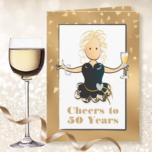 For Her Funny Sassy Glamorous 50th Birthday Card