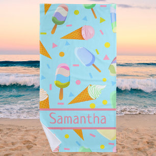 For Her Girly Kids Cute Colorful Beach Towel