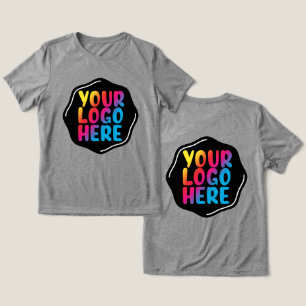 For Her Mama New Mom Add Your Logo Here Customized Tri-Blend Shirt