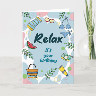 For Her Modern Relax Birthday Card