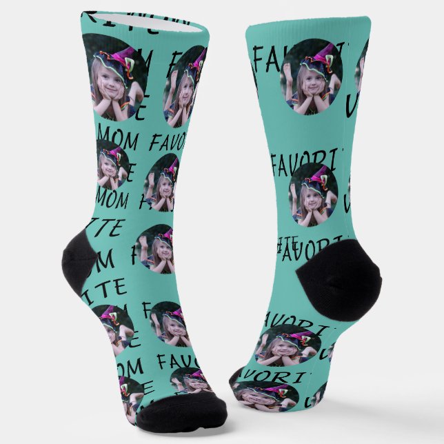 For her  Personalized Photo mother's day Socks (Angled)