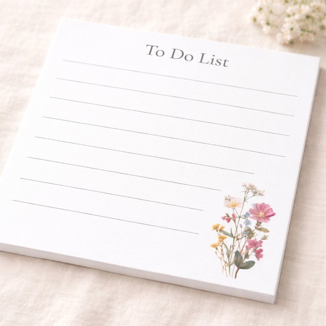 For Her Personalized Wildflower To-Do List Notepad (Creator Uploaded)