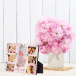 For Her Pink Christmas Photo Memory Keepsake Plaque<br><div class="desc">Photo display for her with a Holiday Season theme and a 6 photos collage. Introducing the perfect gift that captures the essence of magic and nostalgia, specially designed for her. This stand alone Photo Plaque Gift is a treasure trove of memories, bathed in a soft pastel pink background that evokes...</div>