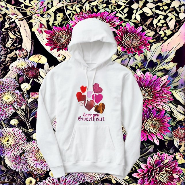 For Her Sweeping Hearts Sweetheart Personalized  Hoodie (For Her Sweeping Hearts Sweetheart Personalized Hoodie)