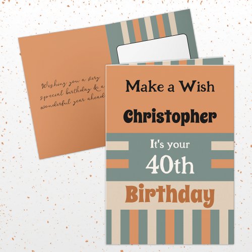 For him add name orange special 40th birthday