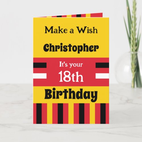 For him add name yellow special 18th birthday card