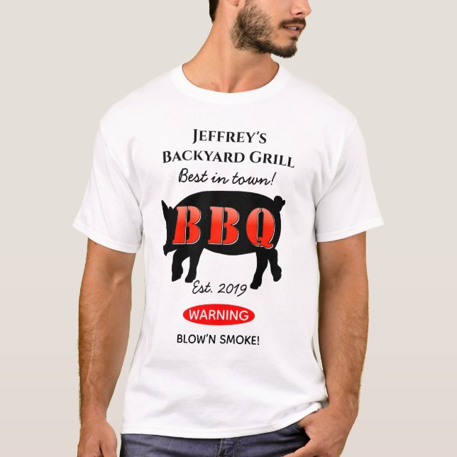 For Him Backyard Grilling BBQ Men's T-Shirt TShirt (Front)