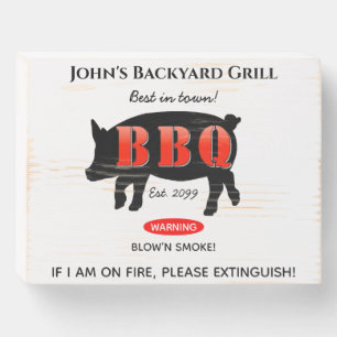 For Him Backyard Grilling BBQ Rustic Wooden Box Si
