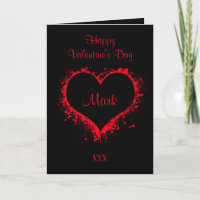 For him black valentines card