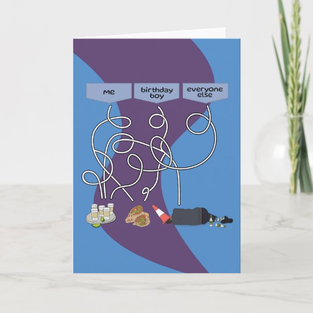 For Him Fun Puzzle Drunk Night Out Birthday Card (Front)