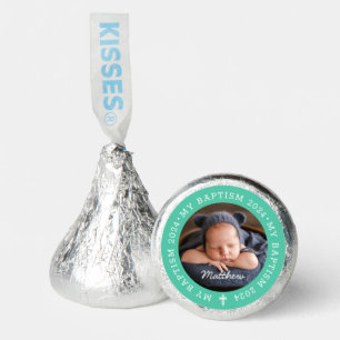 For Him Holy Baptism Modern Simple Cross Photo Hershey®'s Kisses®