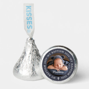 For Him Holy Baptism Modern Simple Cross Photo Hershey®'s Kisses®