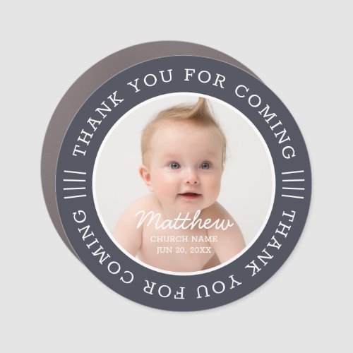 For Him Holy Baptism Thank You For Coming Photo Car Magnet