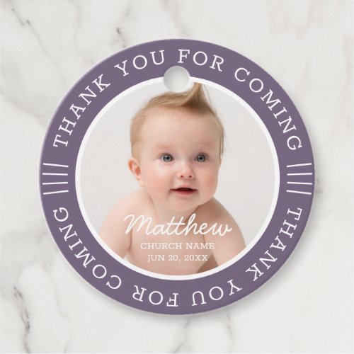 For Him Holy Baptism Thank You For Coming Photo Favor Tags