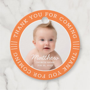 For Him Holy Baptism Thank You For Coming Photo Favor Tags