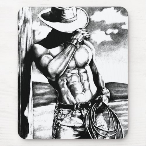 For Him Masculine Cool Cowboy Art Cute  Mouse Pad