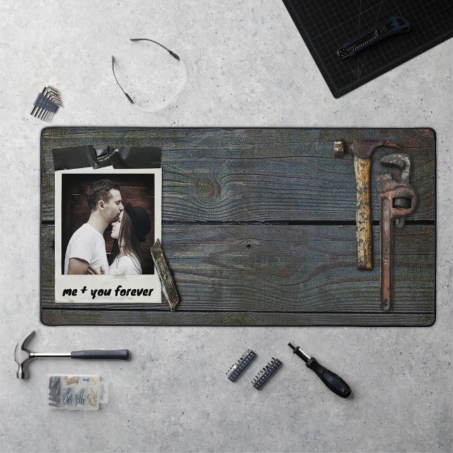 For Him Masculine Rustic Tools In Workshop Desk Mat (Creator Uploaded)