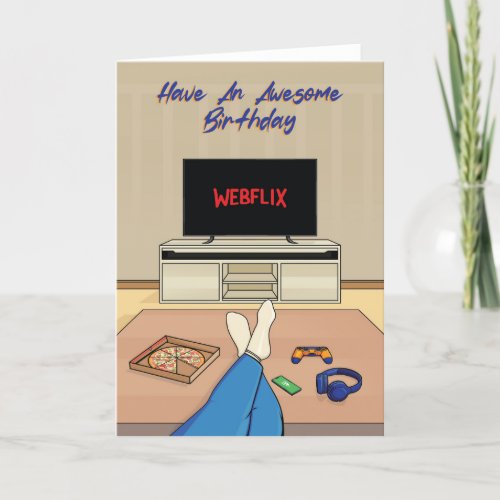 For Him Mens and Teen Boy Night In Birthday Card