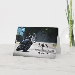 For Him Motorcycle Themed Birthday on Curve Card