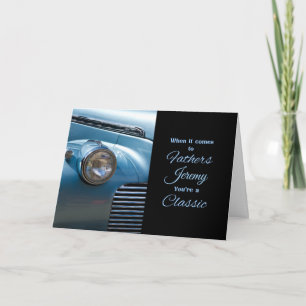 for Him on Father's Day Blue Classic Car Card