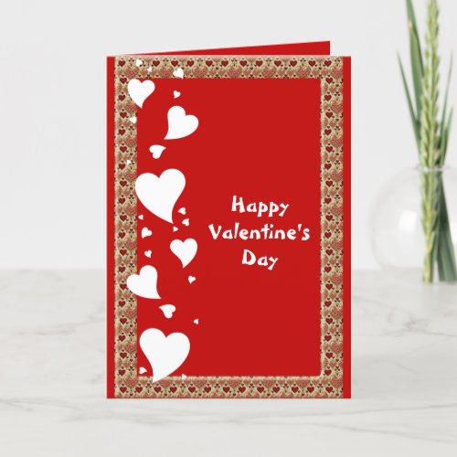 For Him Valentines Day Hearts Red Romantic Custom Holiday Card