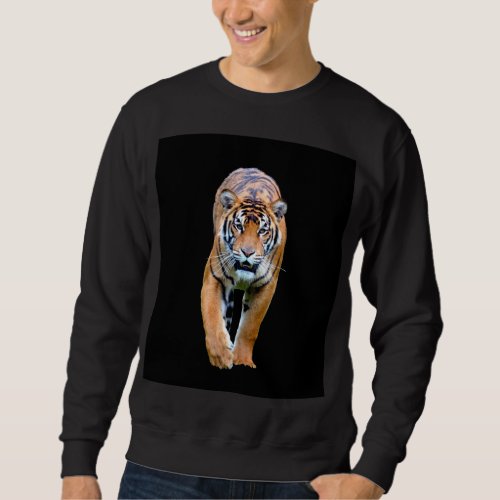 For Him Walking Tiger Template Modern Mens Basic Sweatshirt