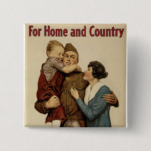 For Home and Country Pinback Button