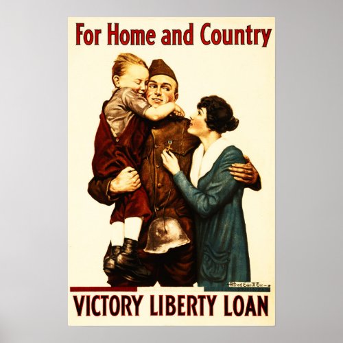 For Home and Country VICTORY LIBERTY LOAN US War Poster