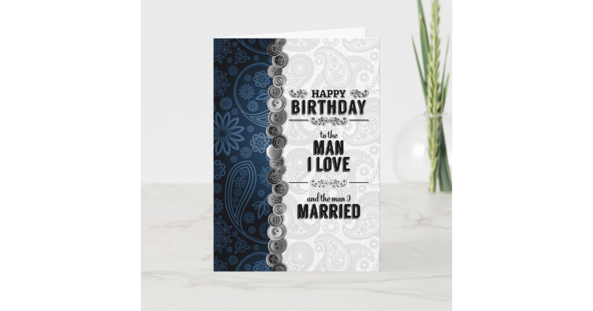 for Husband Blue Paisley Sentimental Birthday Card | Zazzle