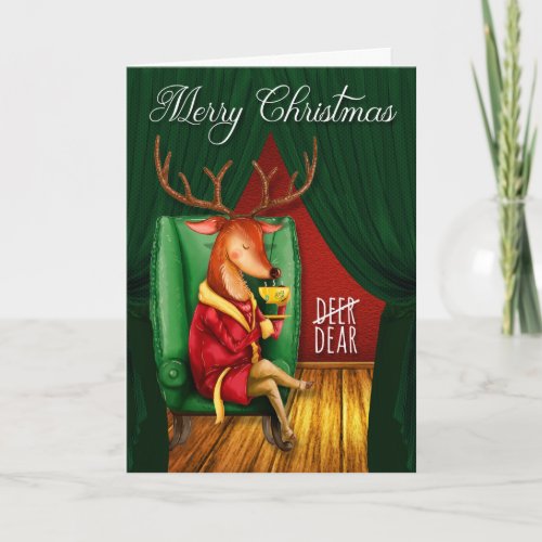 for Husband Christmas Deer with Fun Play on Words Holiday Card