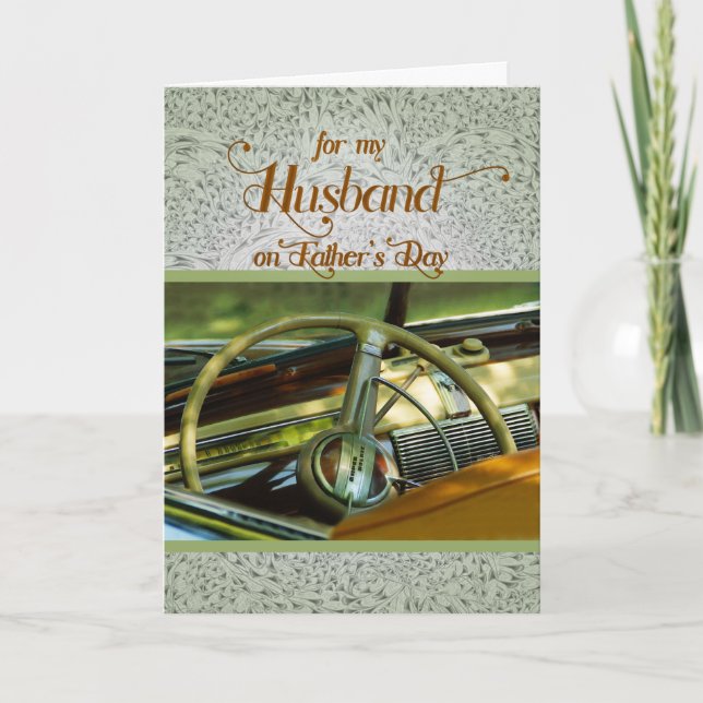 for Husband Classic Car Themed Father's Day Card (Front)