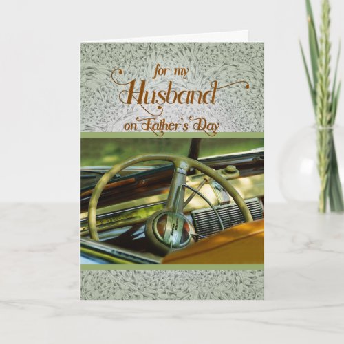 for Husband Classic Car Themed Fathers Day Card