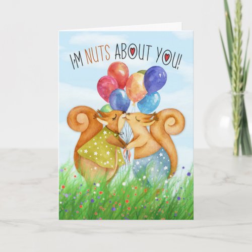 for Husband Cute Kissing Squirrels Birthday Card