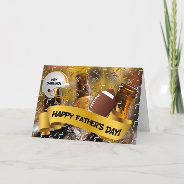 for Husband Father's Day Football and Beer Card (Front)
