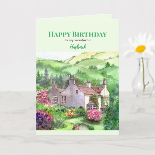 For Husband on Birthday Rydal Mount Home Garden Card