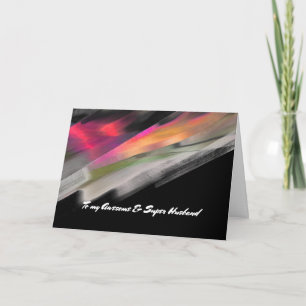 For Husband on Father's Day Abstract Painting Card
