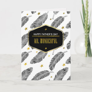 For Husband on Father's Day. Feather Pattern Card