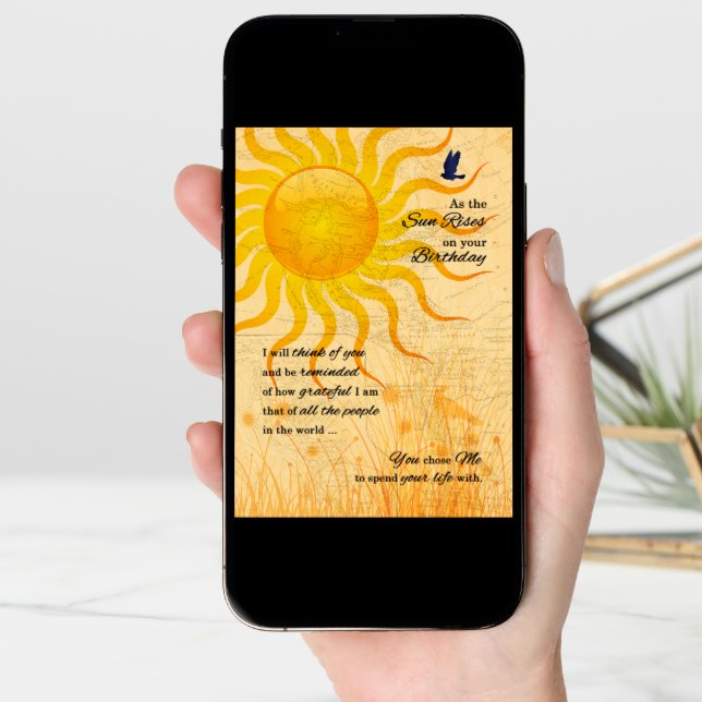 for Husband's Birthday Romantic Sun Rise Card (Front Digital)