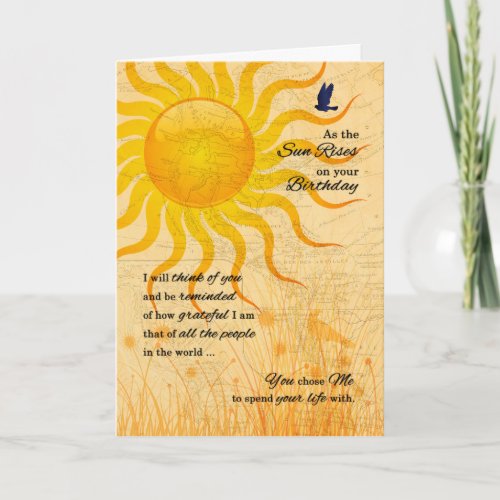 for Husbands Birthday Romantic Sun Rise Card