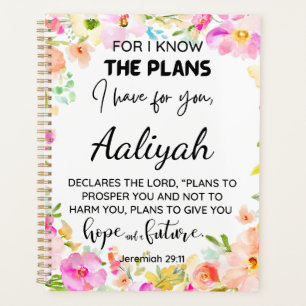 For I know the plans Floral Personalize Planner