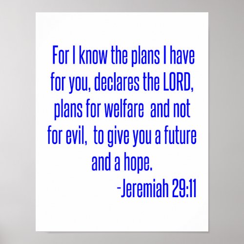 For I know the plans I have for you declares the Poster