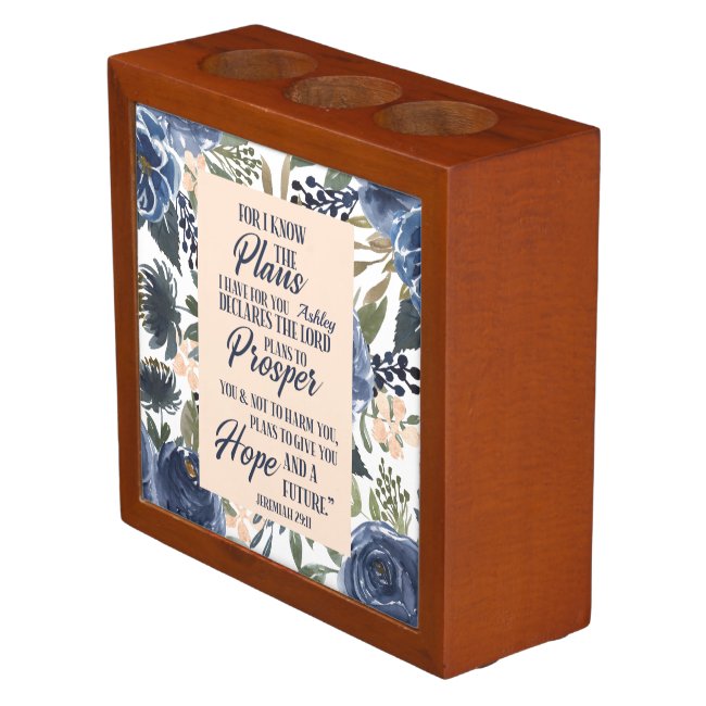 For I Know The Plans I Have For You Personalized Desk Organizer