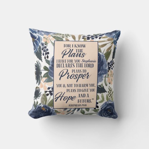 For I Know The Plans I Have For You Personalized Throw Pillow