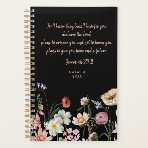 For I Know the Plans Wildflowers Bible Verse Plann Planner