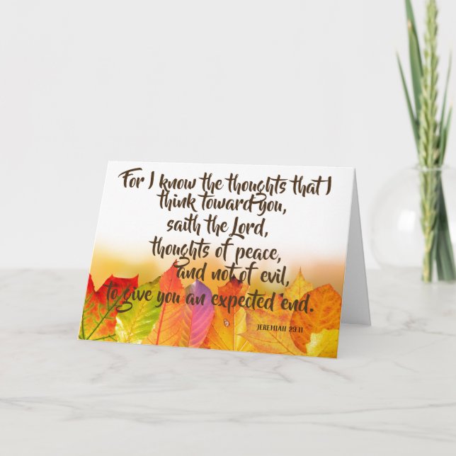 For I know the Thoughts Jeremiah KJV Scripture Card (Front)