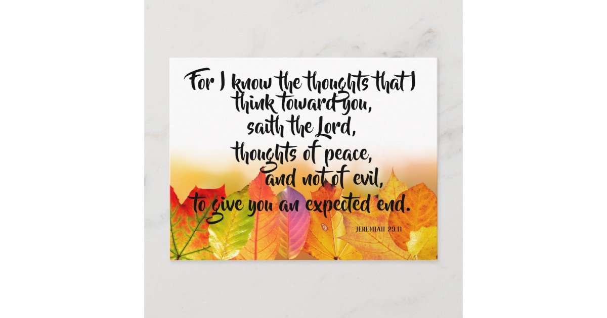 For I Know the Thoughts KJV Jeremiah Verse Postcard  Zazzle